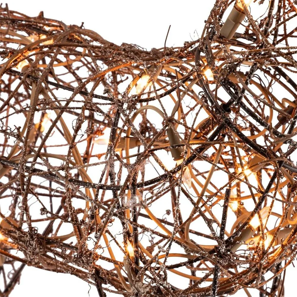 Stunning 35" Outdoor Rattan Reindeer with 50 LED Lights for Christmas Elegance - Picture 10 of 13